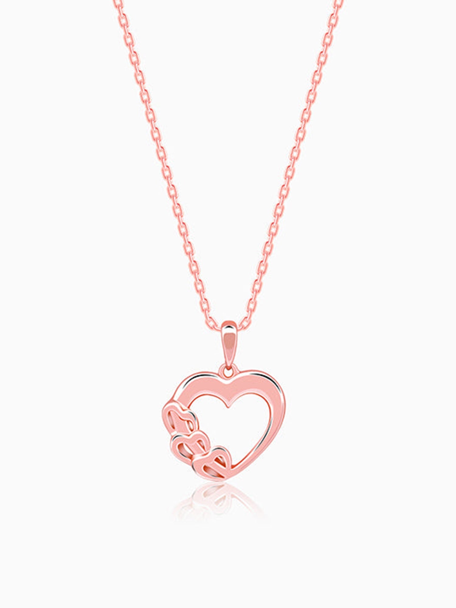 Rose Gold All Hearts Pendant With Link Chain