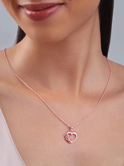 Rose Gold All Hearts Pendant With Link Chain