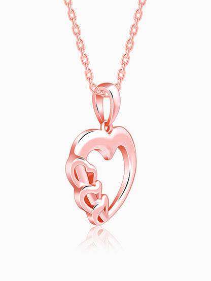 Rose Gold All Hearts Pendant With Link Chain