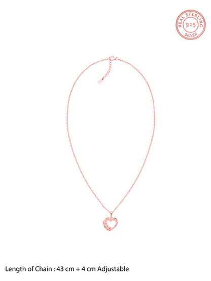 Rose Gold All Hearts Pendant With Link Chain