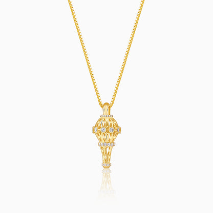 Golden Gada Pendant With Box Chain For Him -  gold plated pendant for men