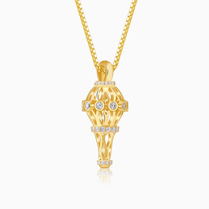 Golden Hanuman Gada Pendant With Box Chain For Him