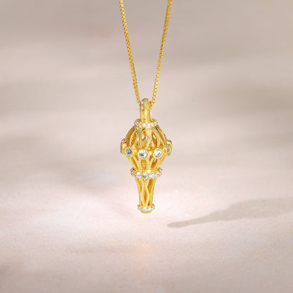 Golden Hanuman Gada Pendant With Box Chain For Him