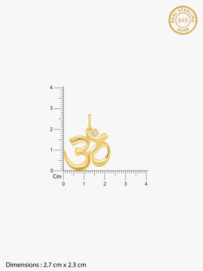 Golden Classic Om Pendant With Box Chain For Him