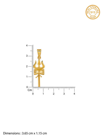 Golden Shiva Trishul Pendant With Box Chain