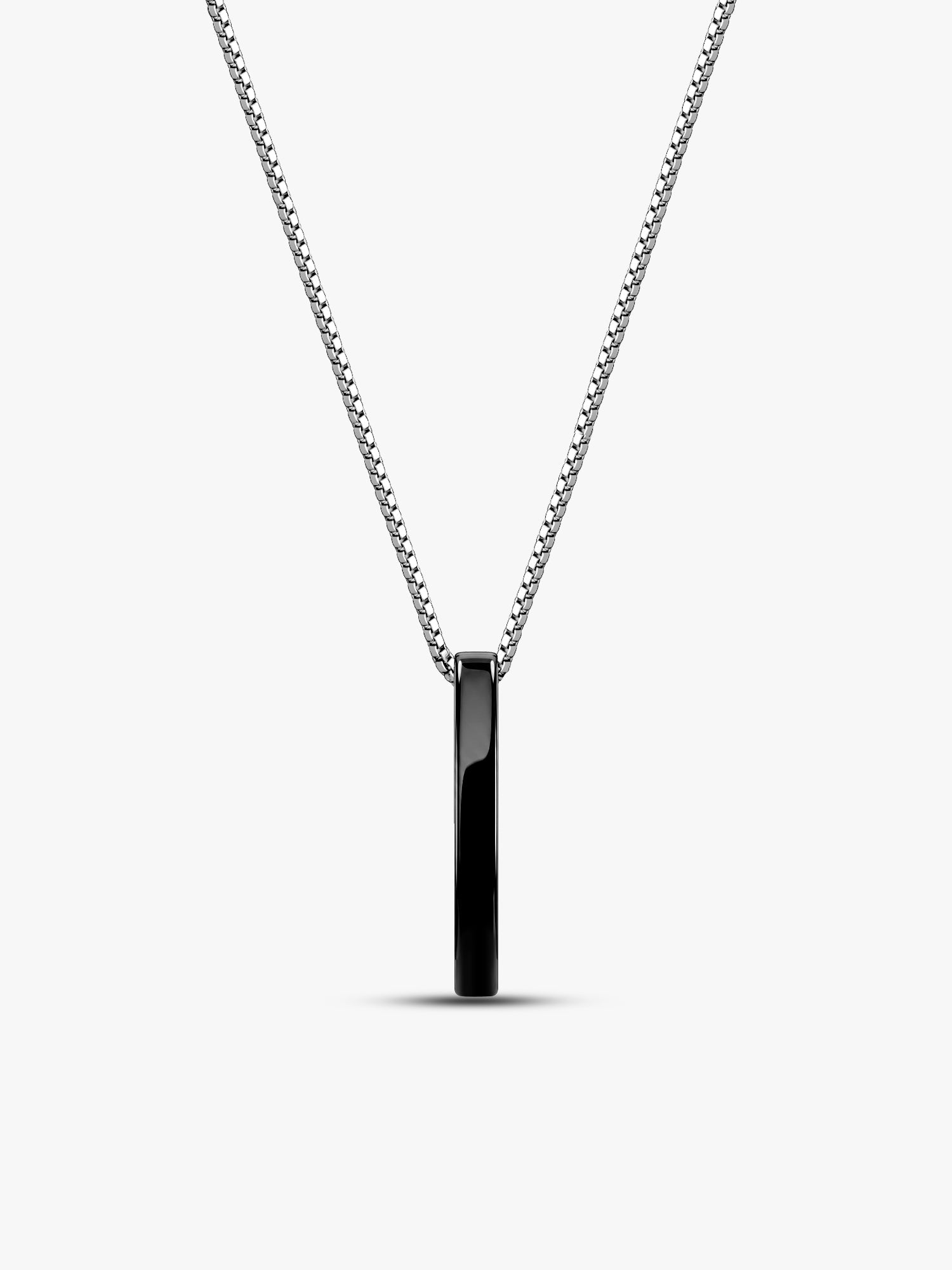 Black Rhodium Sympa Pendant With Box Chain For Him