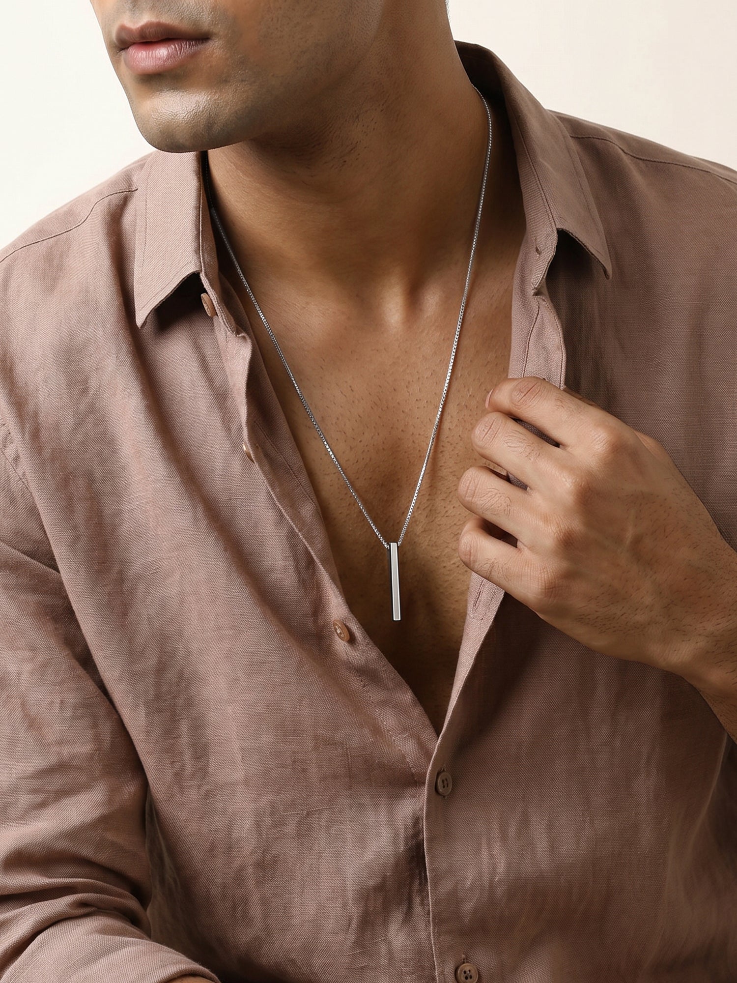 Black Rhodium Sympa Pendant With Box Chain For Him