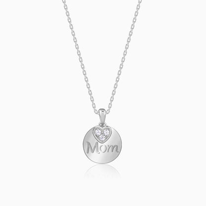 Silver Love for Mom Pendant With Link Chain