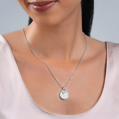 Silver Love for Mom Pendant With Link Chain