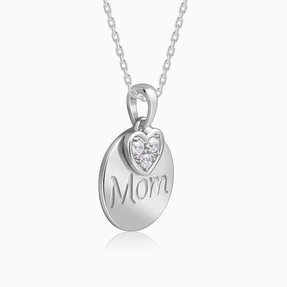 Silver Love for Mom Pendant With Link Chain