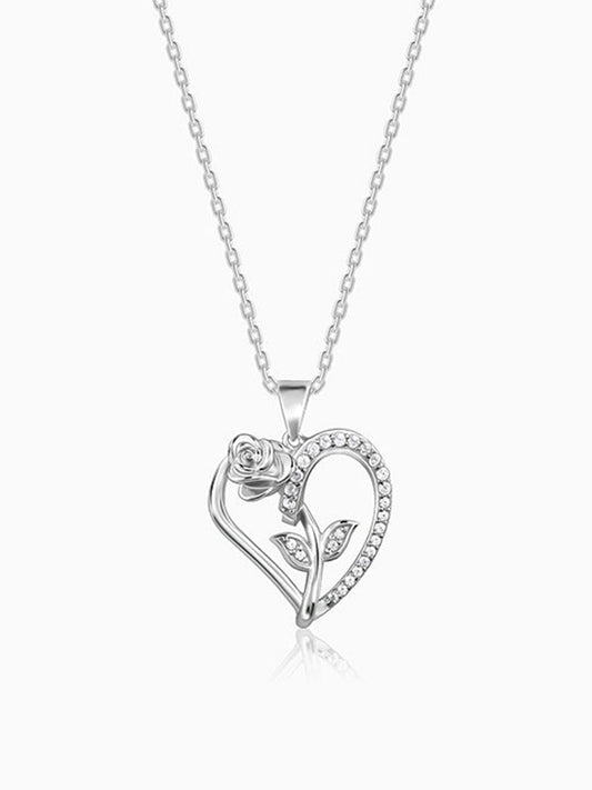 Silver Rooted in Love Pendant With Link Chain
