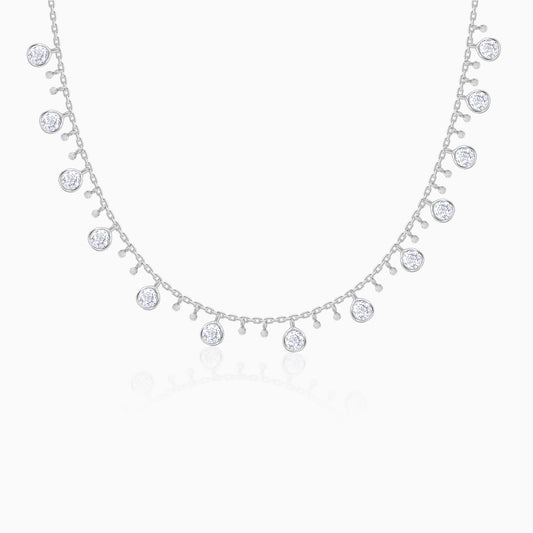 Silver Zirconia Charm Necklace