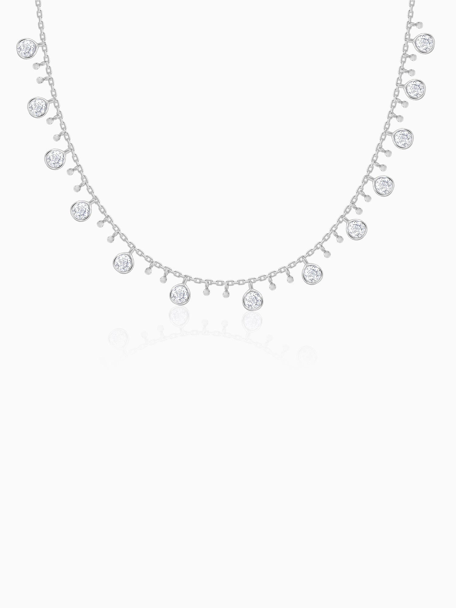 Silver Zirconia Charm Necklace