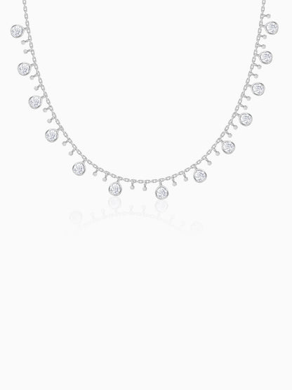 Silver Zirconia Charm Necklace