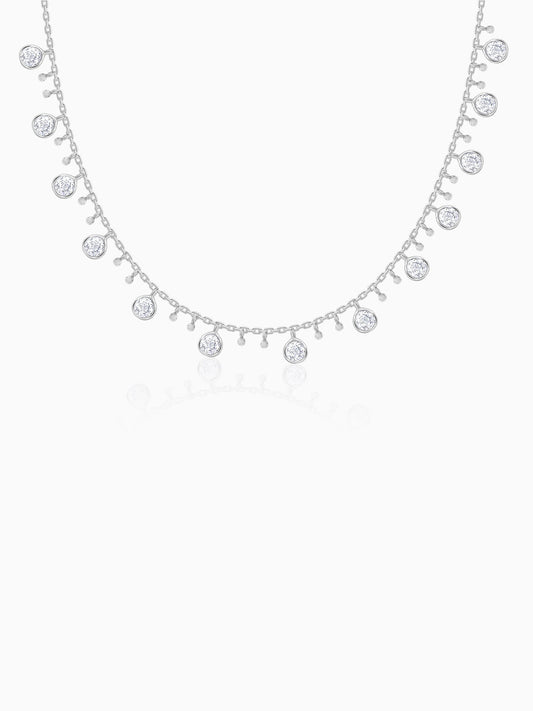 Silver Zirconia Charm Necklace