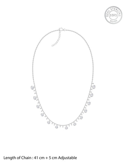 Silver Zirconia Charm Necklace