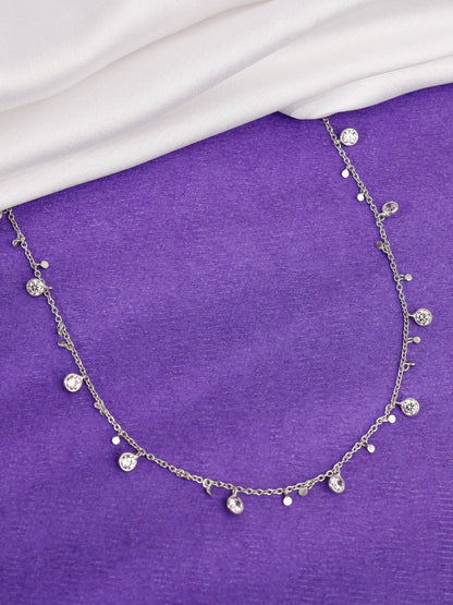 Silver Zirconia Charm Necklace
