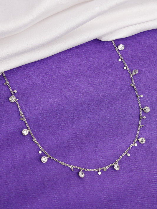 Silver Zirconia Charm Necklace