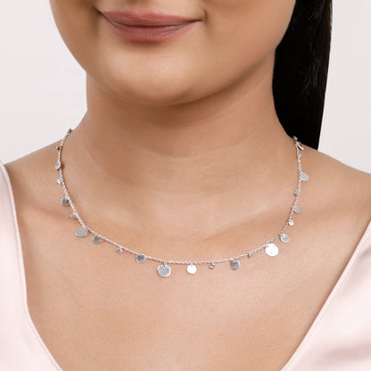 Silver Circular Charm Necklace