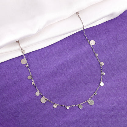Silver Circular Charm Necklace