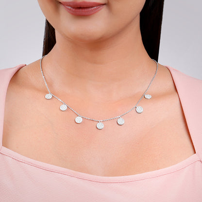 Silver Oval Charm Necklace