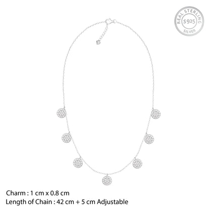 Silver Oval Charm Necklace