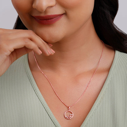 Rose Gold Butterfly Pendant with Link Chain