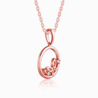 Rose Gold Butterfly Pendant with Link Chain