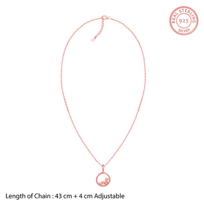 Rose Gold Butterfly Pendant with Link Chain