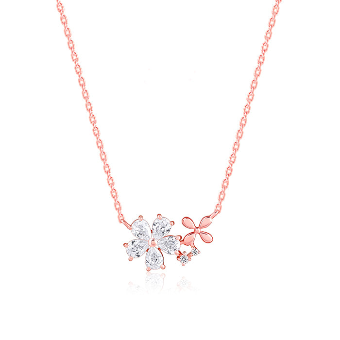 Rose Gold Flora Drape Necklace- rose gold necklace for women
