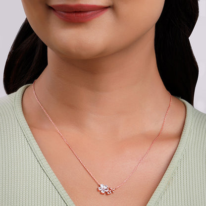 Rose Gold Flora Drape Necklace