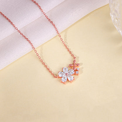 Rose Gold Flora Drape Necklace