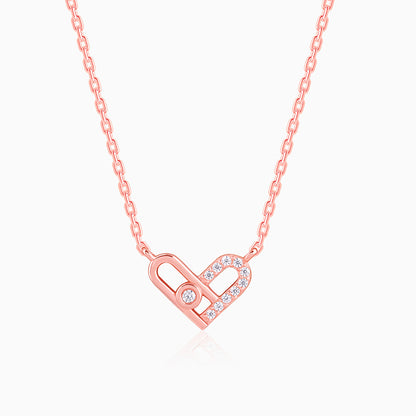 Rose Gold Heart Necklace- rose gold necklace for women