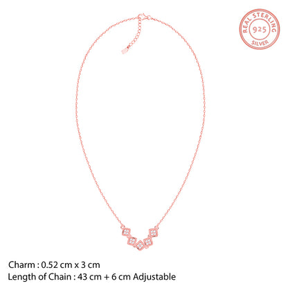 Rose Gold Classic Pendant With Link Chain