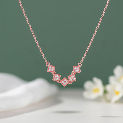Rose Gold Classic Pendant With Link Chain