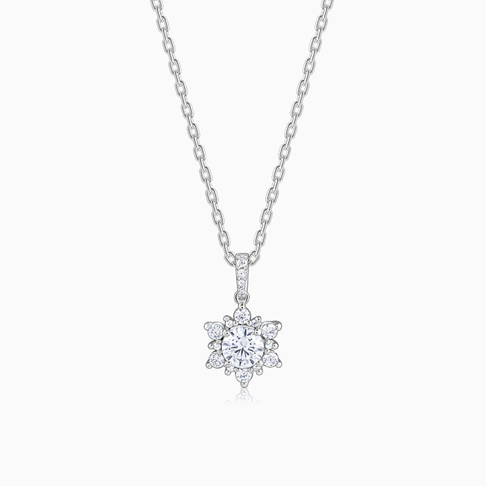 Silver Sunshine Pendant with Link Chain- silver pendant for women 