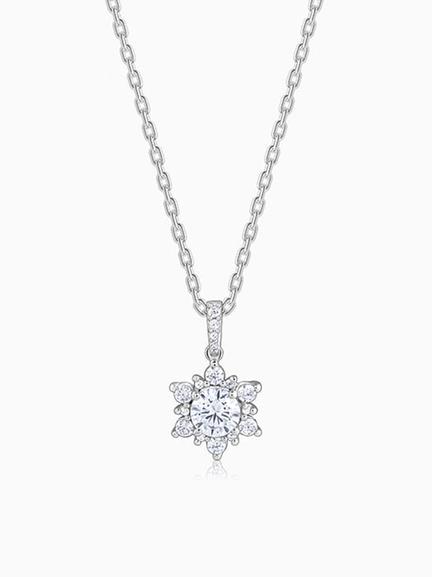 Silver Sunshine Pendant with Link Chain