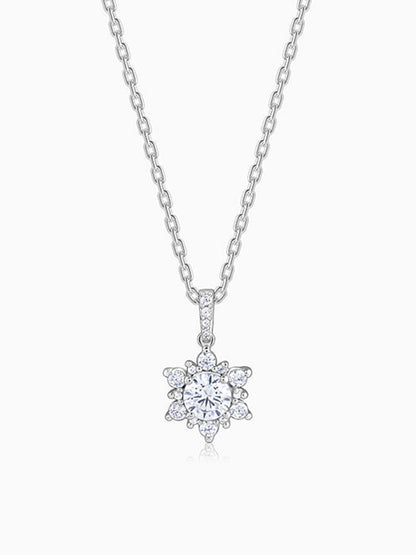 Silver Sunshine Pendant with Link Chain