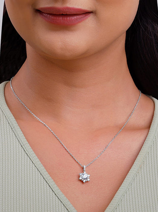 Silver Sunshine Pendant with Link Chain
