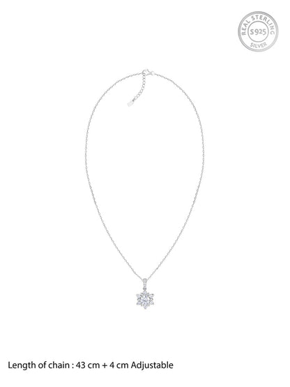 Silver Sunshine Pendant with Link Chain
