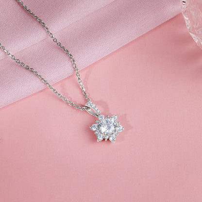 Silver Sunshine Pendant with Link Chain