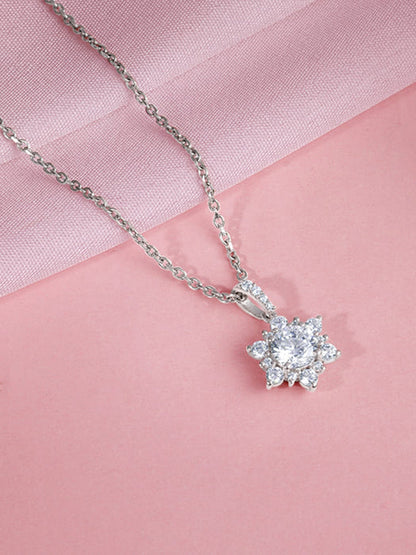 Silver Sunshine Pendant with Link Chain