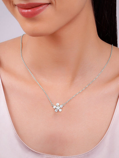 Silver Floral Necklace