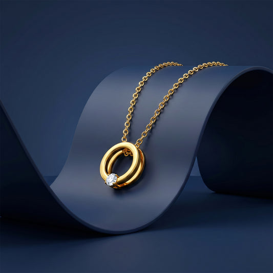 Golden Static Shine Necklace