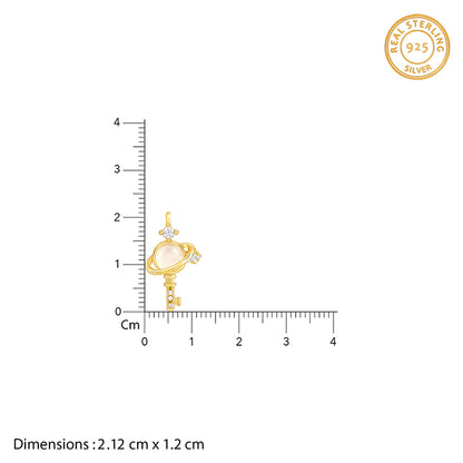 Golden Cosmic Key Pendant With Link Chain