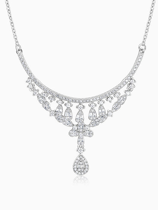Silver Elegant Statement Necklace