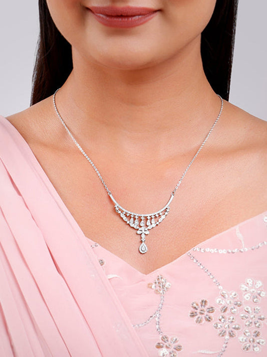 Silver Elegant Statement Necklace