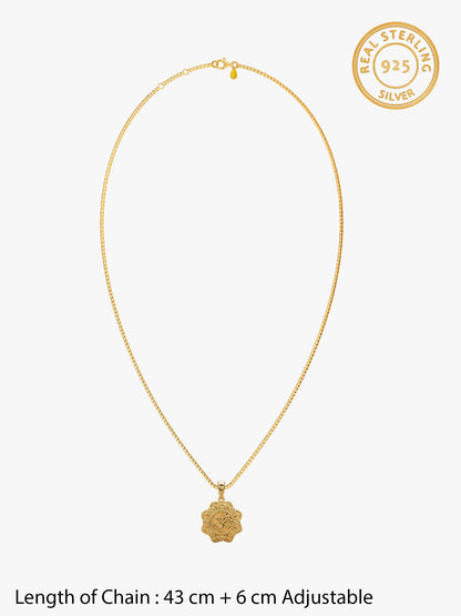 Golden Unique Om Pendant With Box Chain