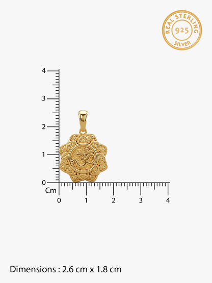 Golden Unique Om Pendant With Box Chain
