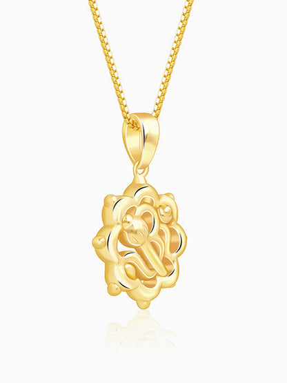 Golden Hanuman Gada Pendant With Box Chain